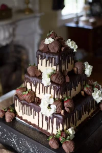 Chocolate Covered Strawberry Wedding Cake