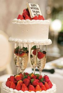 Strawberry Champagne Wedding Cake