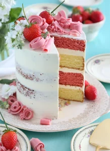 Strawberry Lemonade Wedding Cake
